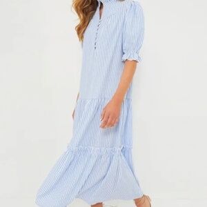 Tuckernuck Pomander Place blue stripe seersucker Selena dress